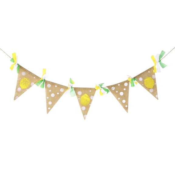 DEMACRIO Yellow Triangle Pennant Banner Set, 4.72 x 6.3 Inch Decorative Flags for Parties and Events