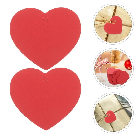 DEMACRIO 100pcs Paper Heart Cutouts Red Heart Tags for Wedding Party Decorations on Valentine's Day