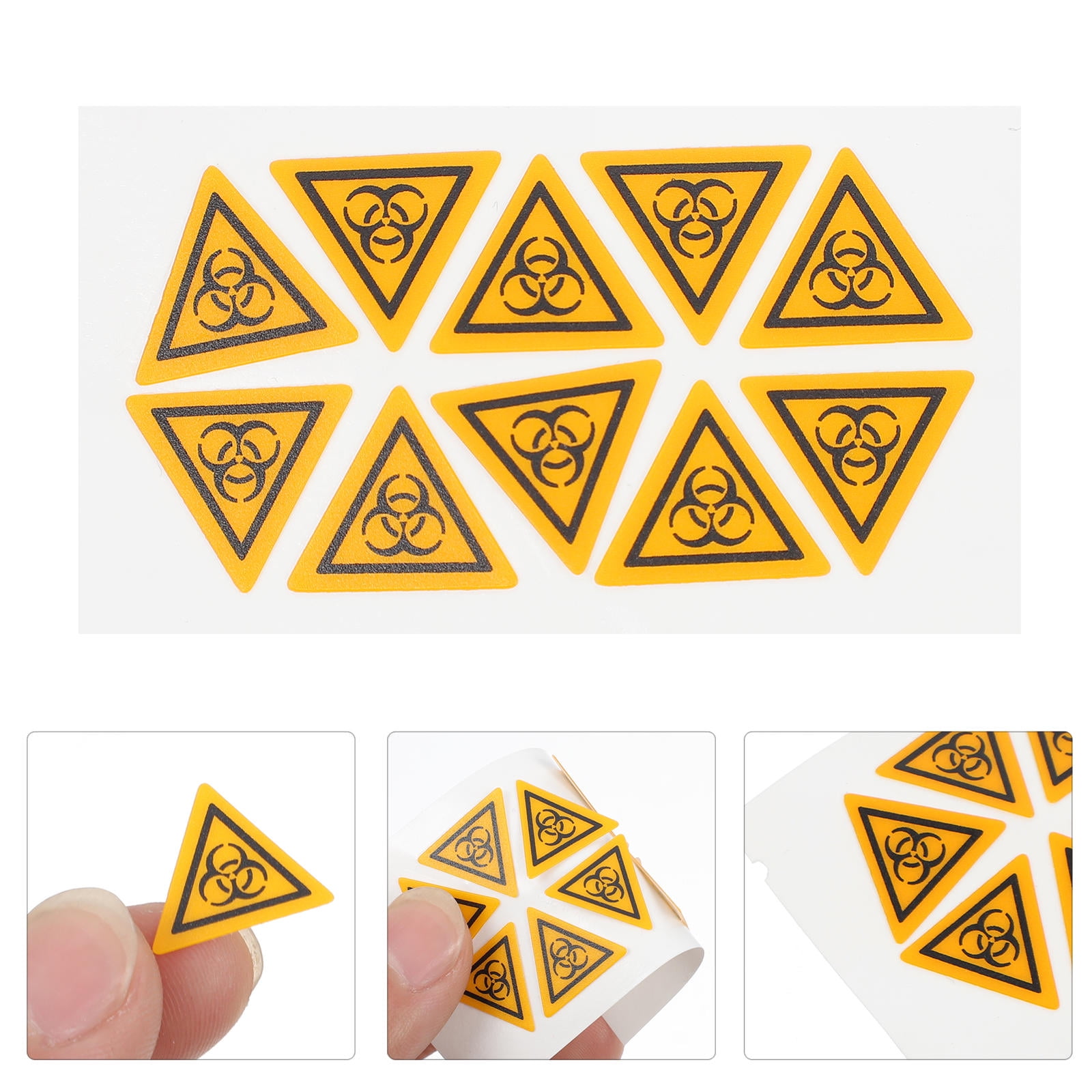 DEMACRIO 10Pcs Black Yellow Caution Sign Sticker for Laboratory Use ...