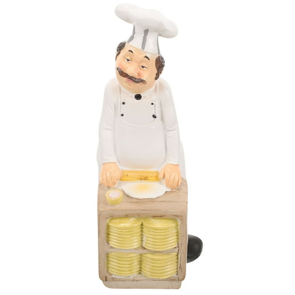 DEMACRIO French Chef Tabletop Statue Resin White 1Pcs for Bar Decor