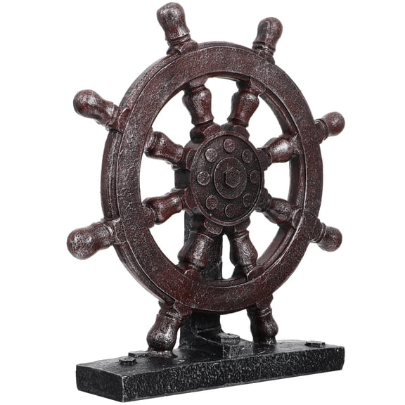 DEMACRIO 1Pack Nautical Boat Steering Wheel Decorative Resin Rudder Shape for Homeowners