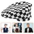 thumbnail image 1 of DEMACRIO 1Pcs Checkered Print Chef Hat Polyester Use Head Cover for Cooking, 1 of 8