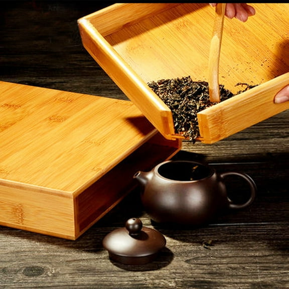 DEMACRIO 1Pcs Tea Storage Chest For Home Use In Assorted Color And Bamboo Material