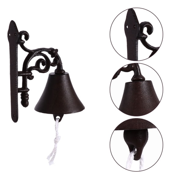 DEMACRIO Rustic Style Doorbell Hanging Cast Iron 1Set 7.86X6.88X4.13in