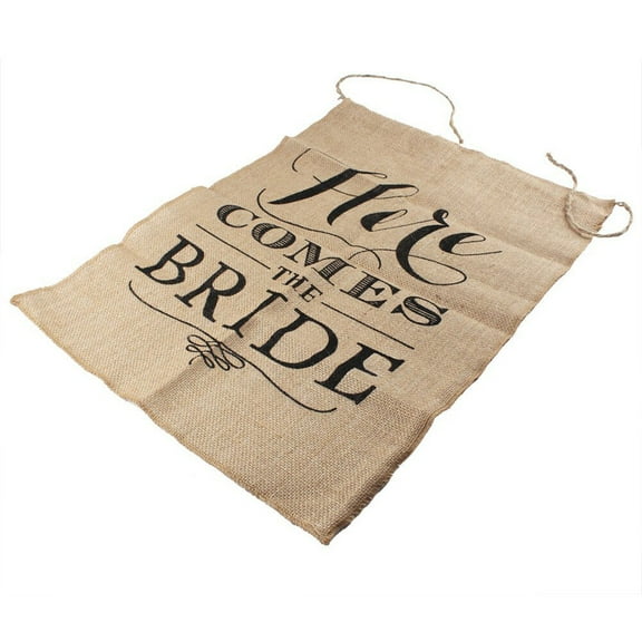 DEMACRIO 1Set Jute Burlap Sign For Wedding Items Bridal Banner 15x20cm