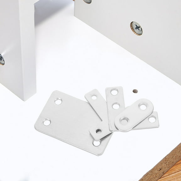 DEMACRIO 22Pcs Stainless Steel Mending Joining Plates for Wood Furniture Reinforcing Straight Brackets 1.4X0.7X0.07in