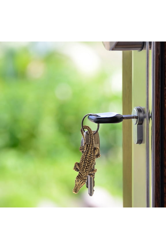 2Pcs Alligator Charm Keychain Golden Brass For Key Chain Pendant And DIY Jewelry Charm