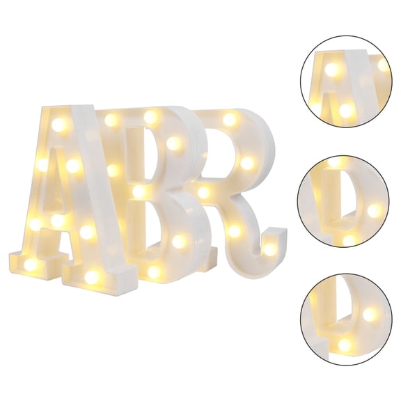 DEMACRIO 3Pcs Light Up Letters White Plastic Night Light Decoration Letter Shape Modern Bar Style 8.6X6.3in