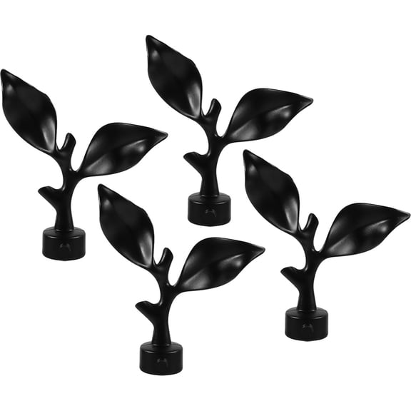 DEMACRIO 4Pcs Black Shape Curtain Rod Decorative Head for Decor 13.0x12.5x3.5in