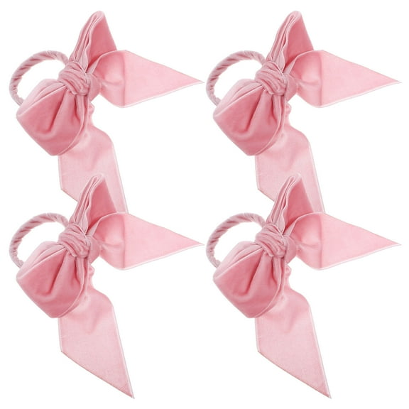 DEMACRIO 4Pcs Pink Bow Shape Napkin Rings Zinc Alloy for Holiday Celebrations