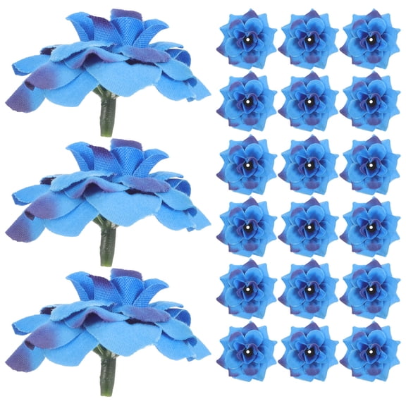 DEMACRIO Blue Flowers Artificial Simulated Rose Model Flannelette 50Pcs Home Decor