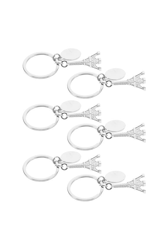 6Pcs Eiffel Tower Keychain Zinc Alloy French Souvenir Bag Charm Cute Purse Accessories For Women Men