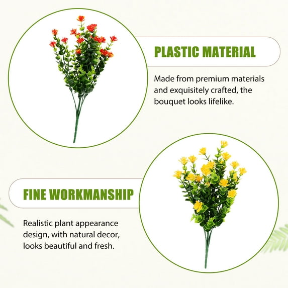 DEMACRIO 6Pcs Faux Flowers Vivid Shape Assorted Color For Wedding Party