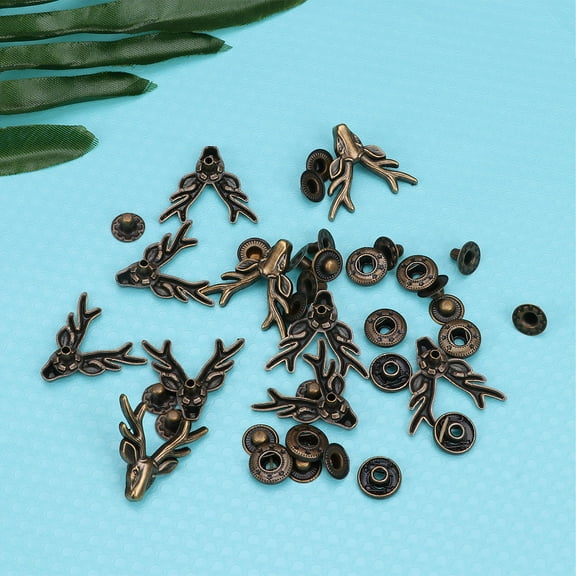 DEMACRIO Bronze Deer Shape Button Fasteners Clasp for Handbag Design Durable Workmanship 1.02x1.14x0.2 Inch 10 Sets