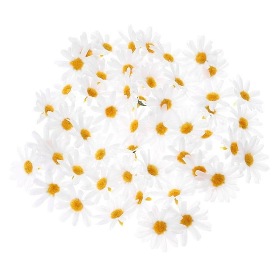 DEMACRIO Diy Simulation Daisy Flowers 4 5In Diameter White Orange Flower Core 50 Pcs For Wedding Birthday Decor