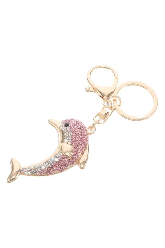 Dolphin Keychain Bling Crystal Keychains For Women 1Set Rhinestone Zinc Alloy Sparkly Accessory