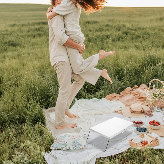 DEMACRIO Height Portable Folding Table Lightweight Design For Camping Beach Picnics Bbqs And Outdoor Travel Activities