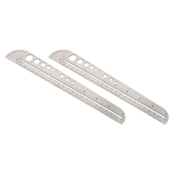 DEMACRIO Precision Ruler 2Pcs Hexagon Stainless Steel Measuring Tool High Accuracy Silver 10.5X1.5X0.06In