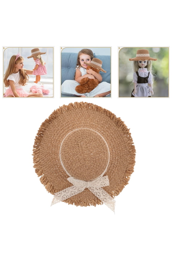 Tiny Craft Hats Khaki Flat Top Trendy Design Mini Imitation Hats For Women Children 1Pack 7.9X7.9X2.7In