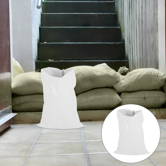 DEMACRIO White Polypropylene Sandbags 20Pcs Heavy Duty for Flood Protection and Landscaping Projects