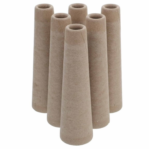 DEMACRIO Yarn Spools 6Pcs Yarn Winder Tubes Light Brown Cylindrical Diy Knitting Tool for Home Crafting