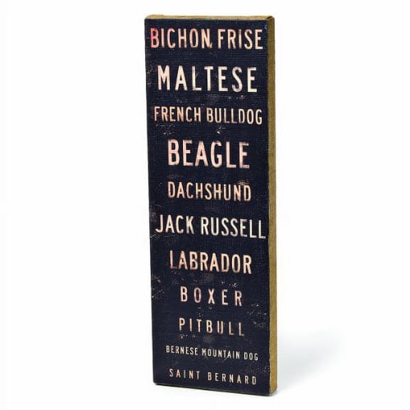 DEMDACO Bichon Frise Typography Burlap Box Sign