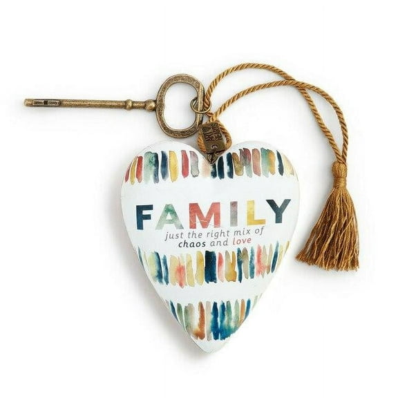 DEMDACO Family Chaos Art- Heart Sculpture Made by Resin Stone It Great Gift of Faith and Devotion for Friends and Family Members.