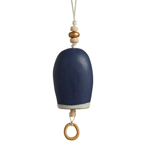 DEMDACO Gratitude Navy Blue 12 x 3 Ceramic Stoneware Decorative Inspired Bell