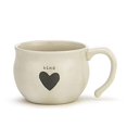 thumbnail image 1 of DEMDACO Kind Heart Black and Cream 16 Ounce Stoneware Handled Soup Mug Bowl, 1 of 1