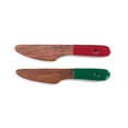thumbnail image 1 of DEMDACO Red and Green 2 x 4.5 Inch Acacia Wood Holiday Cheese Spreader Knife Set of 2, 1 of 6