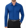 thumbnail image 1 of Youclos Long Sleeve 4-Way Stretch Dress Shirts for Men Button Down Shirt Muscle Fit, 1 of 6