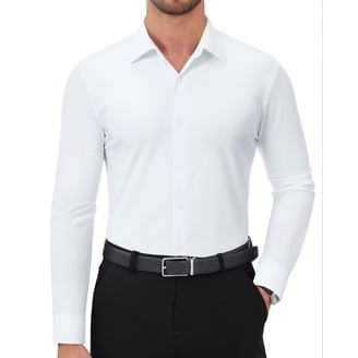walmart mens white dress shirt Mens White Dress Shirts Classic and Slim Fit