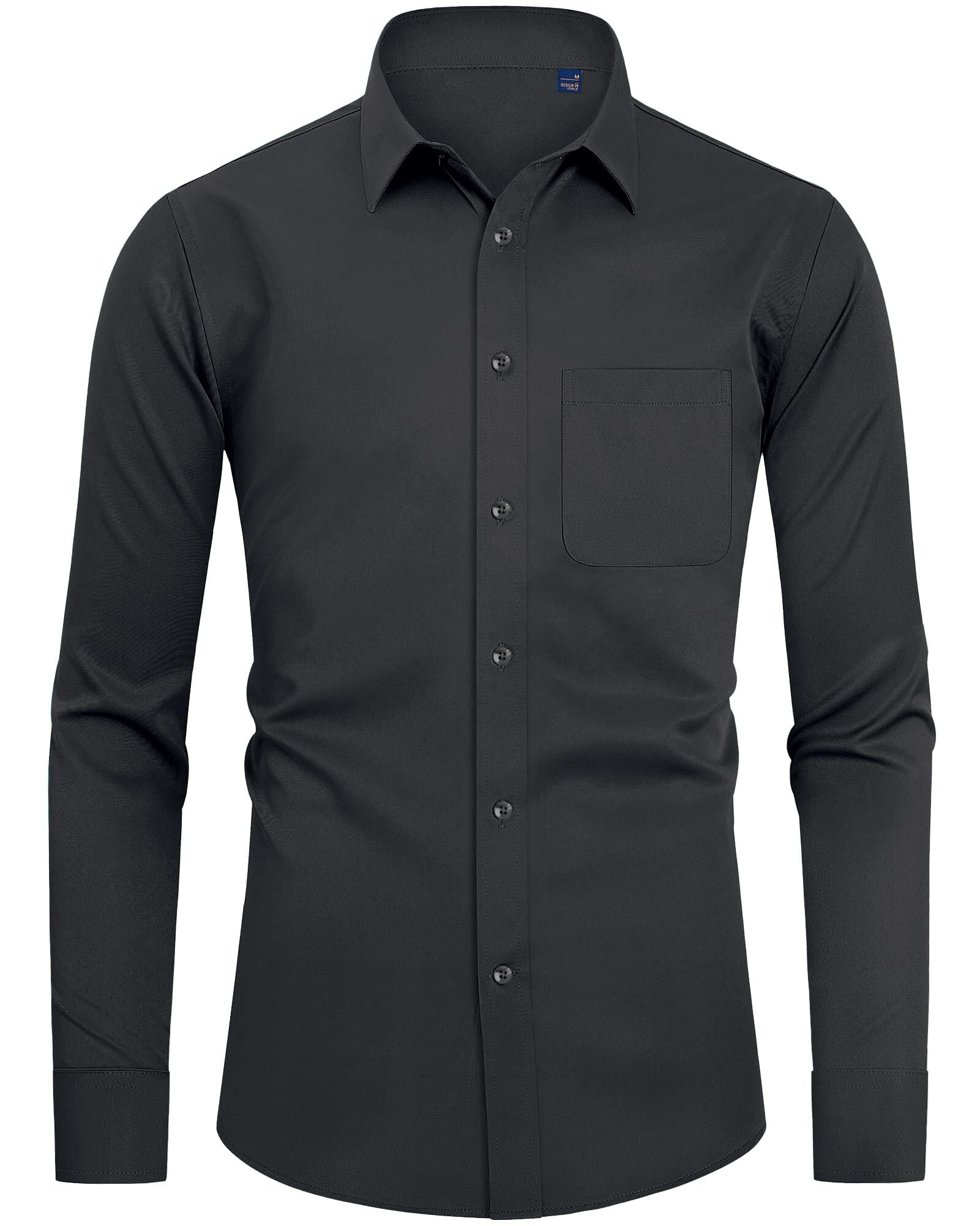 Damipow Men's Long Sleeve Casual Dress Shirt - Button Down, Soft Easy Care, Multiple Prints
