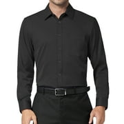 DEMEANOR Long Sleeve Dress Shirts for Men Casual Button Down Shirt with Pocket
