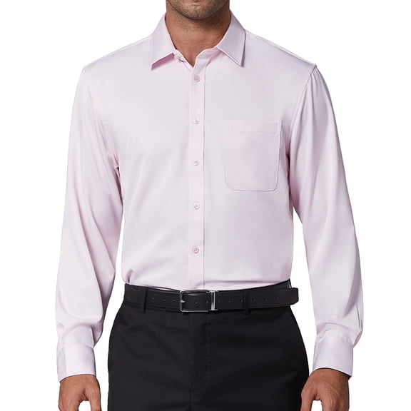 Youclos Long Sleeve Stretch Dress Shirt for Men Solid Button Down Shirt Slim Fit