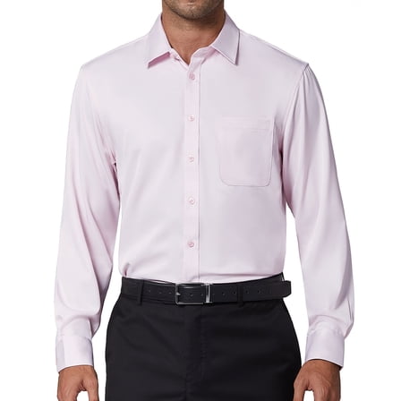 Youclos Long Sleeve Stretch Dress Shirt for Men Solid Button Down Shirt Slim Fit