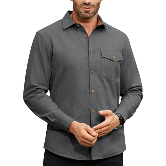 Youclos Men's Flannel Buffalo Shirt with Pocket Casual Button Down Shirts Regular Fit