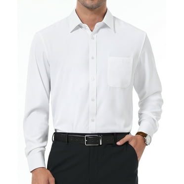 DEMEANOR Men's Long Sleeve Dress Shirts Slim Fit Wrinkle Free Button Down Shirts