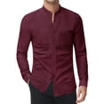 thumbnail image 1 of Youclos Men's Long Sleeve Formal Business Stretch Shirts Mandarin Collar Casual Dress Shirt, 1 of 8