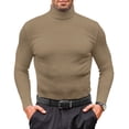 thumbnail image 1 of Youclos Men's Pullover Sweater Long Sleeve Knitted Turtleneck Sweaters Slim Fit, 1 of 8