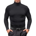 thumbnail image 1 of Youclos Men's Pullover Sweater Long Sleeve Knitted Turtleneck Sweaters Slim Fit, 1 of 8