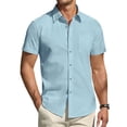 thumbnail image 1 of Youclos Men's Short Sleeve Dress Shirts Casual Button Down Shirt Regular Fit, 1 of 7