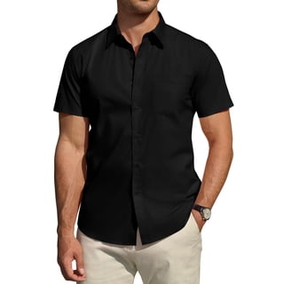 Youclos Men's Short Sleeve Dress Shirts Casual Button Down Shirt Regular Fit
