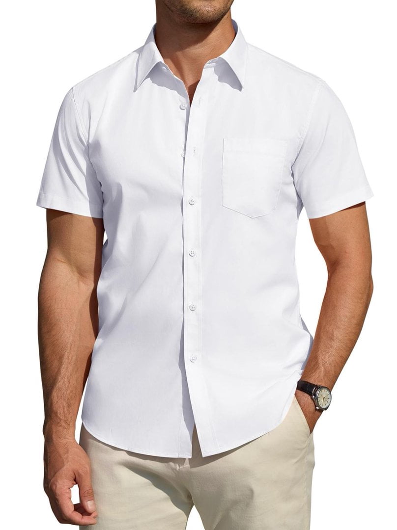 lands end mens white dress shirts White Dress Shirts for Men