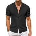 thumbnail image 1 of Youclos Men's Short Sleeve Textured Linen Shirts Hawaiian Button Down Shirts, 1 of 6