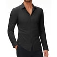 thumbnail image 1 of Youclos Men's Stretch Dress Shirts Long Sleeve Button Down Shirt Wrinkle-Free, 1 of 6