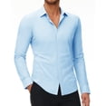 thumbnail image 1 of Youclos Men's Stretch Dress Shirts Long Sleeve Button Down Shirt Wrinkle-Free, 1 of 7