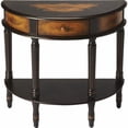 thumbnail image 1 of Coffee Hand Painted - Black - Demilune - Poplar hardwood solids, MDF - BUTLER MOZART COFFEE HAND PAINTED DEMILUNE CONSOLE TABLE, 1 of 2