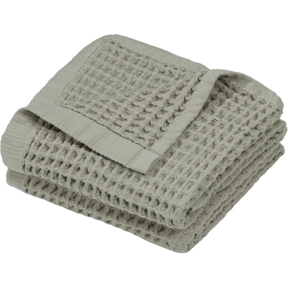 DEMMEX Organic Turkish Cotton Waffle Hand Towels, Set of 2 – Large 20x30 in, Ultra Soft, Lightweight & Quick Dry, Luxury Bathroom & Kitchen Towels – OEKO-TEX Certified (Beige)
