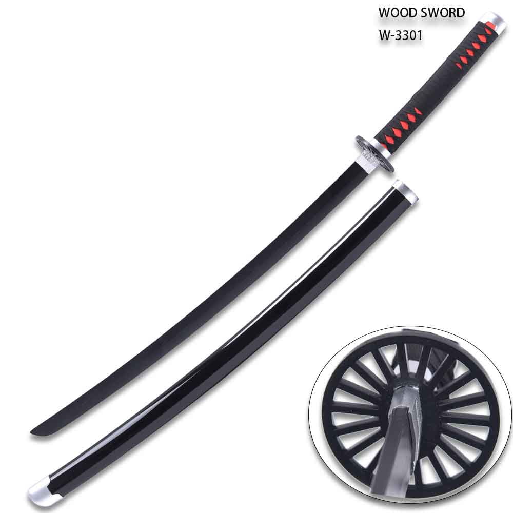Tanjiro Kamado Wood Nichirin Katana – Demon Slayer Cosplay Prop, 41 in